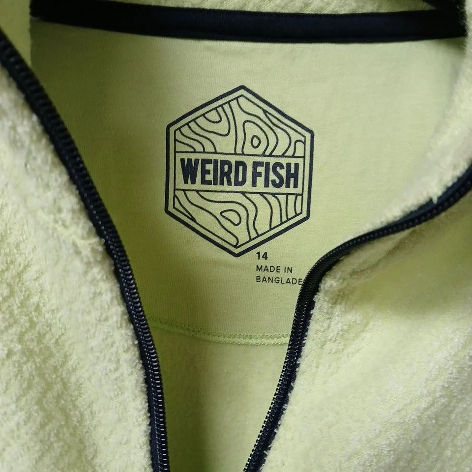 WEIRD FISH WOMEN'S FLEECE ZIP HOODIE – PALE YELLOW, UK 14