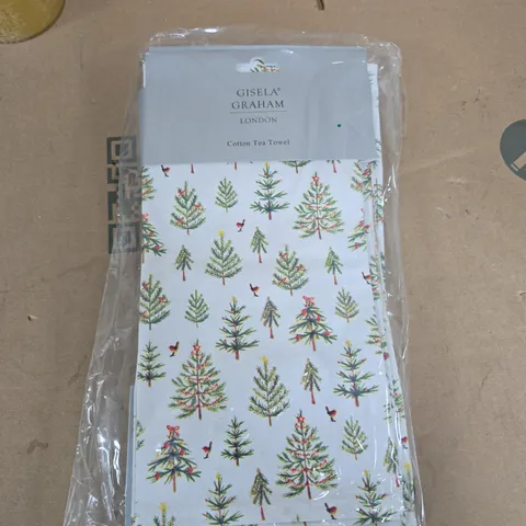GISELA GRAHAM  6X FESTIVE COTTON TEA TOWELS