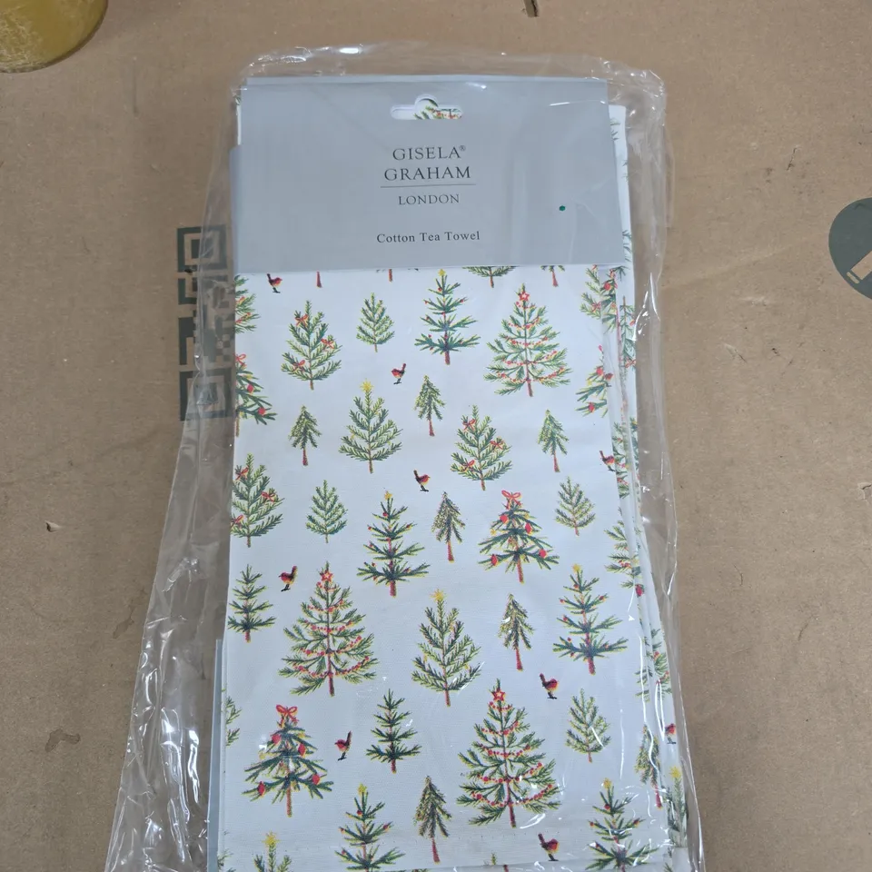 GISELA GRAHAM  6X FESTIVE COTTON TEA TOWELS