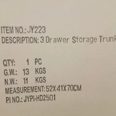 BRAND NEW HOMESDIRECT365 3 DRAWER STORAGE TRUNK