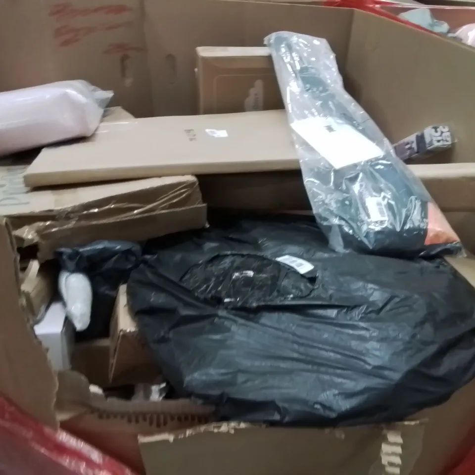 PALLET OF ASSORTED HOUSEHOLD GOODS AND PRODUCTS TO INCLUDE;CAT LITTER TRAY,RETRACTABLE SAFETY GATE,NET