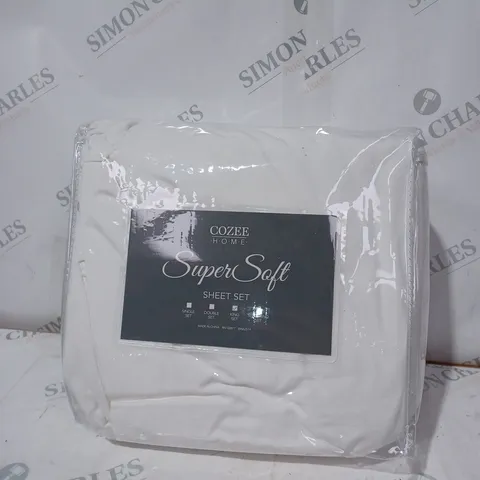 COZEE HOME SUPERSOFT KING SHEET SET IN WHITE