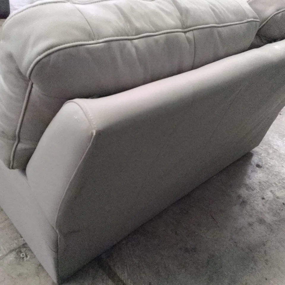 QUALITY DESIGNER G-PLAN SEATTLE 2.5 SEATER SOFA - CAMBRIDGE GREY LEATHER