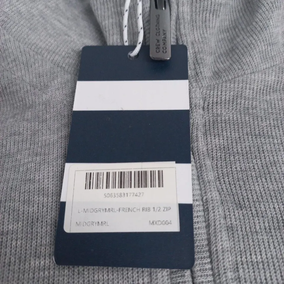CREW CLOTHING COMPANY 1/4 ZIP JUMPER - SIZE L