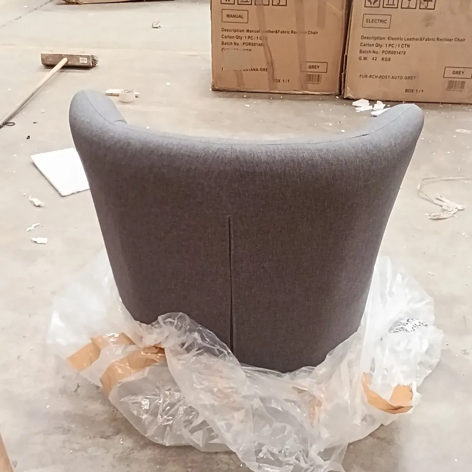WRAPPED ARMCHAIR WITH FEET - GREY (1 BOX)