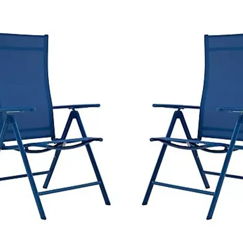 GREEN LOUNGE SET OF 2 FOLDING RECLINERS BLUE