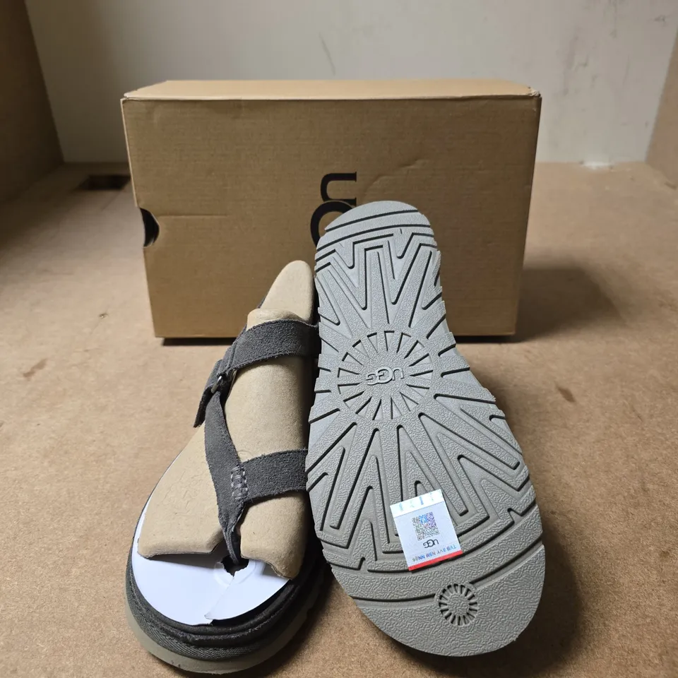 UGG SANDALS WITH VELCRO STRAPS – TAN & GREY, UK SIZE 7