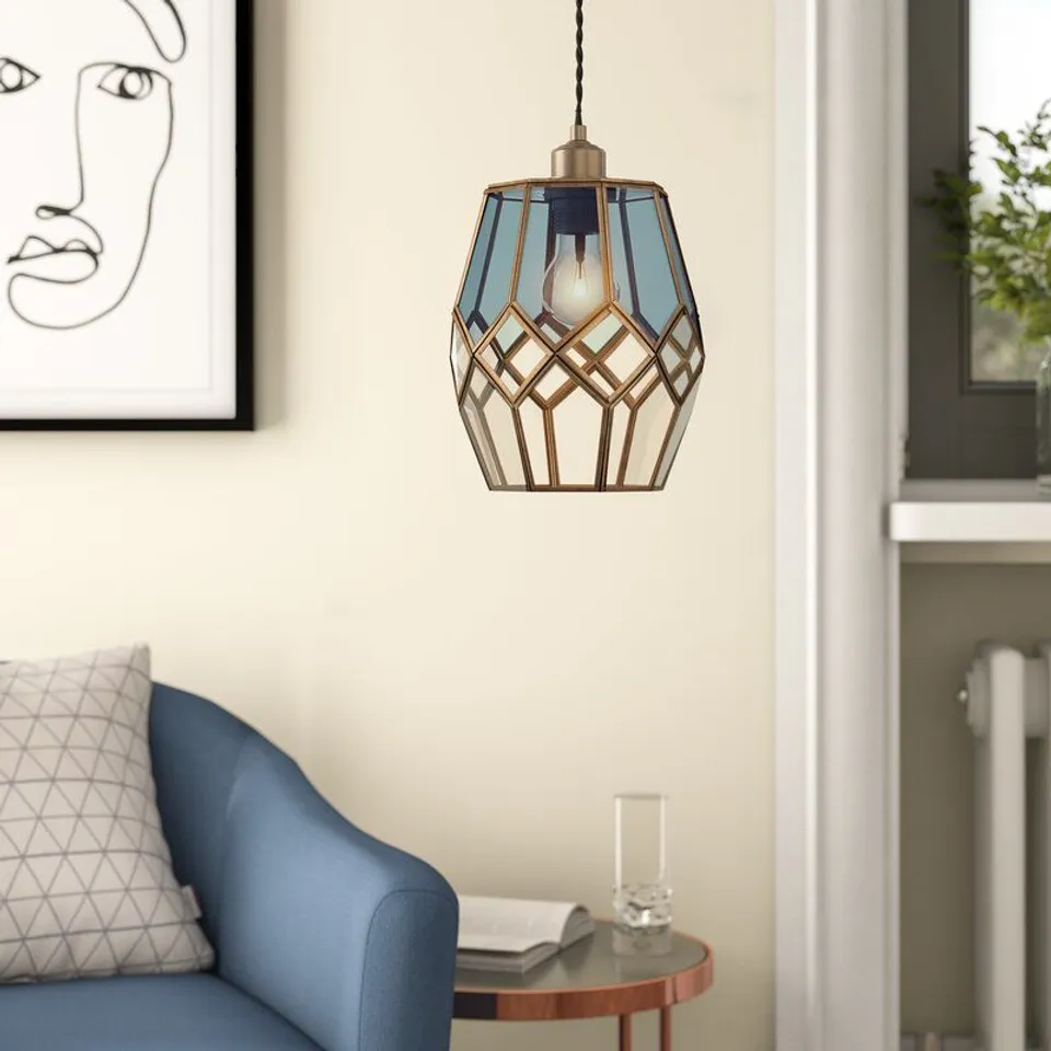 BOXED 19CM GLASS OVAL PENDANT SHADE