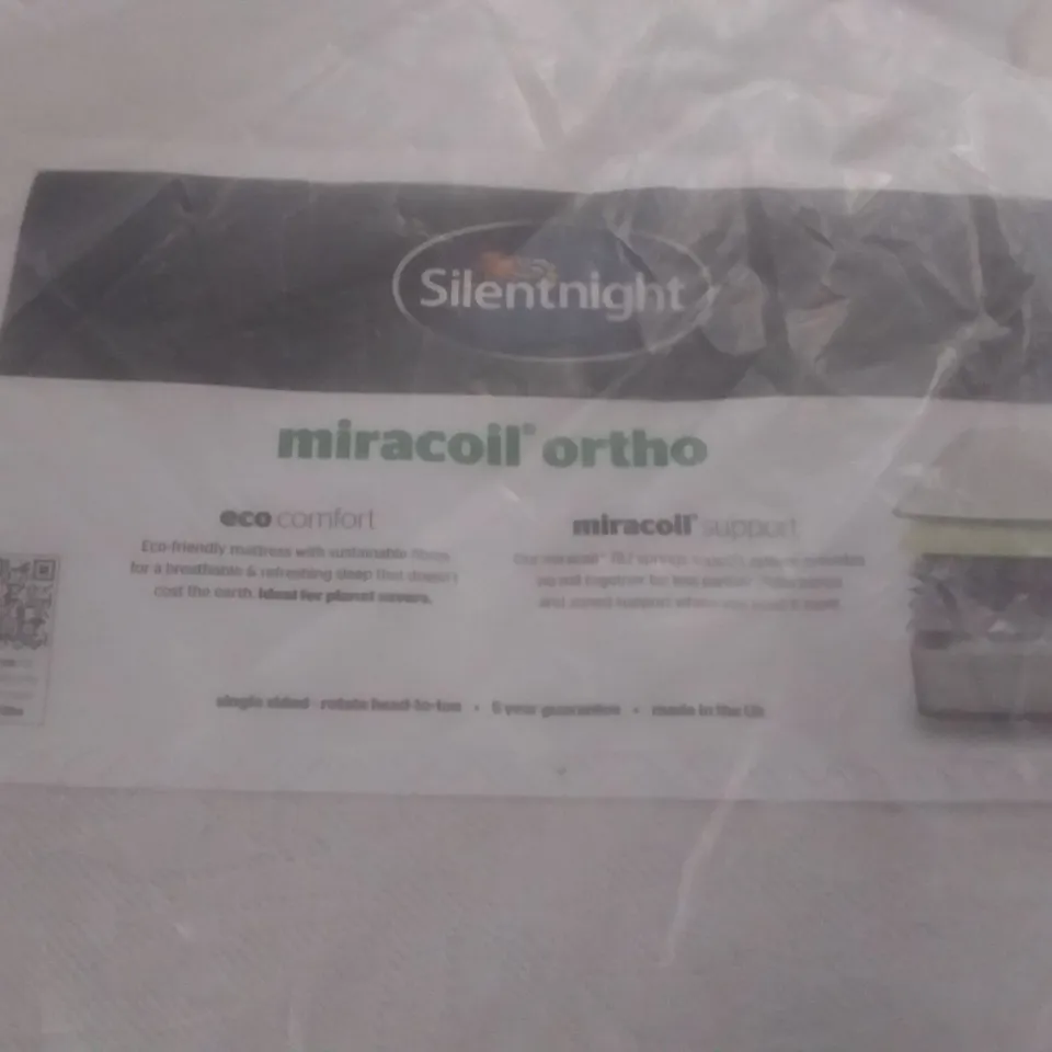 QUALITY BAGGED SILENTNIGHT ECO COMFORT MIRACOIL ORTHO SINGLE 3FT MATTRESS