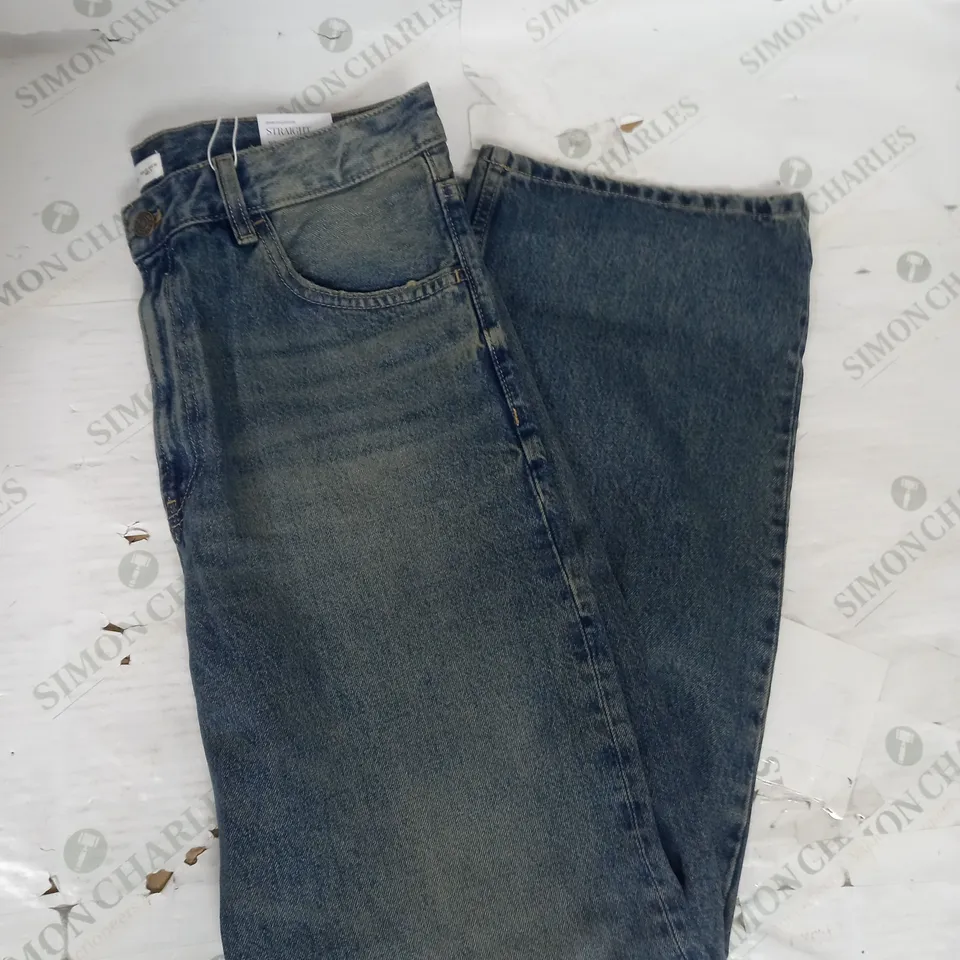 MNG STRAIGHT LEG JEANS IN ANIQUE BLUE DENIM SIZE 42W
