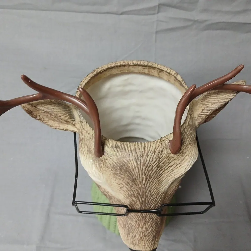 Garden Reflections Novelty Deer Head Planter with Glasses