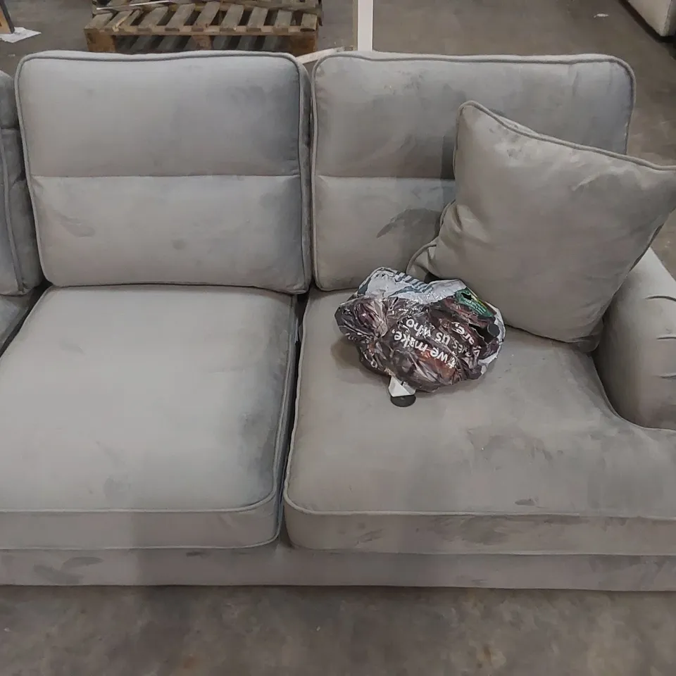 DESIGNER VELVET UPHOLSTERED CORNER SOFA 