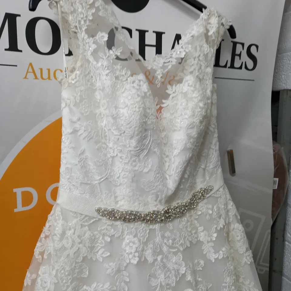 STELLA YORK EMBELLISHED WEDDING DRESS - UK 14