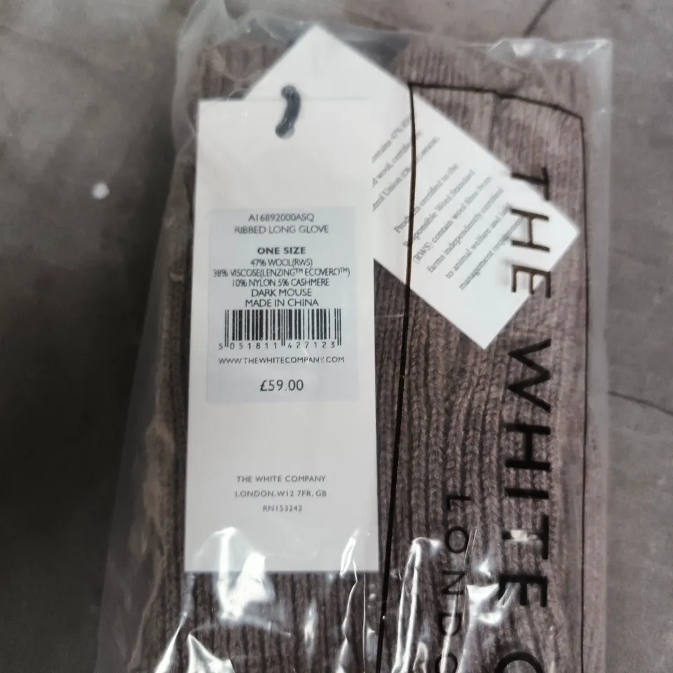 THE WHITE COMPANY RUBBED LONG GLOVE – ONE SIZE – DARK MOSS