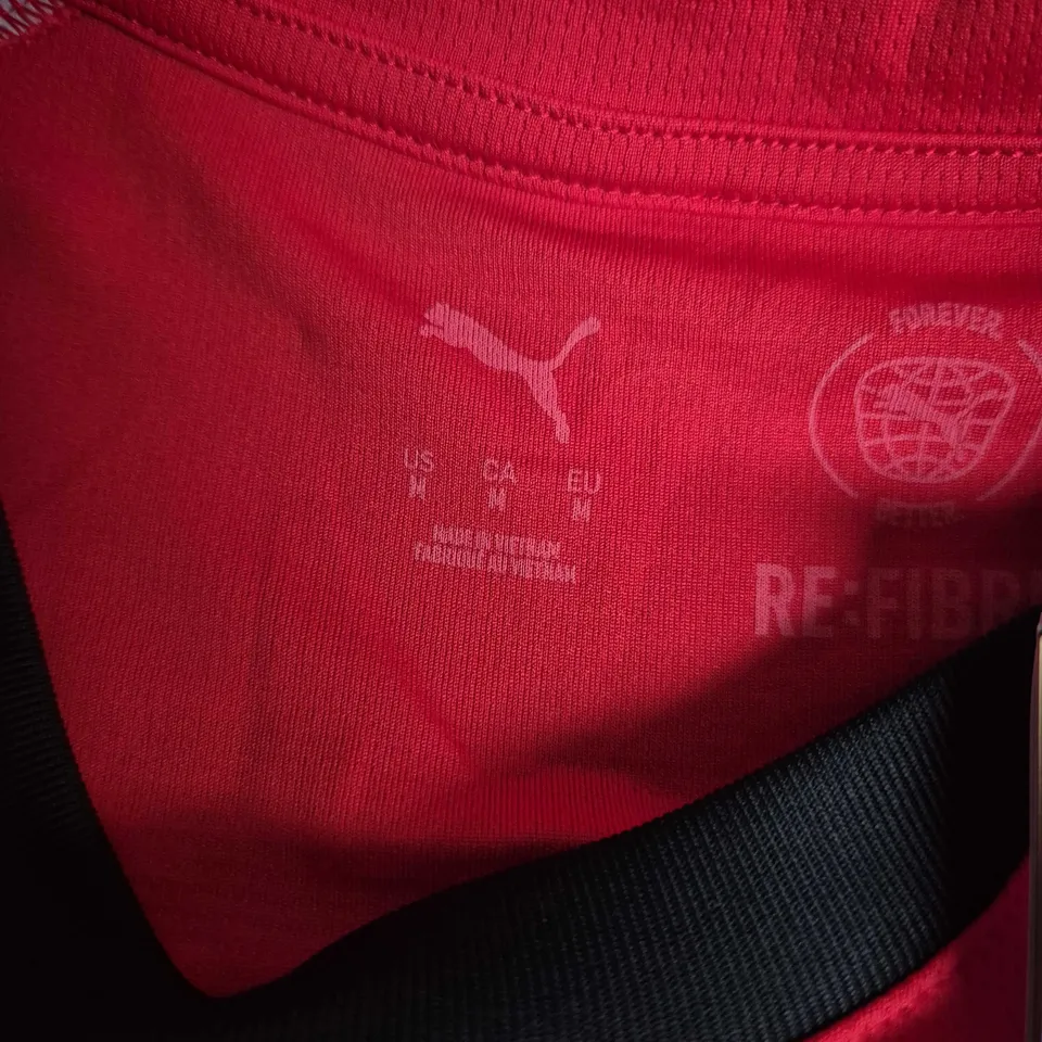 LEYTON ORIENT FC HOME SHIRT – RED, SHORT SLEEVE, ADULT, SIZE M, PUMA, EASTDIL SECURED SPONSOR (#2 - CHARLTON)