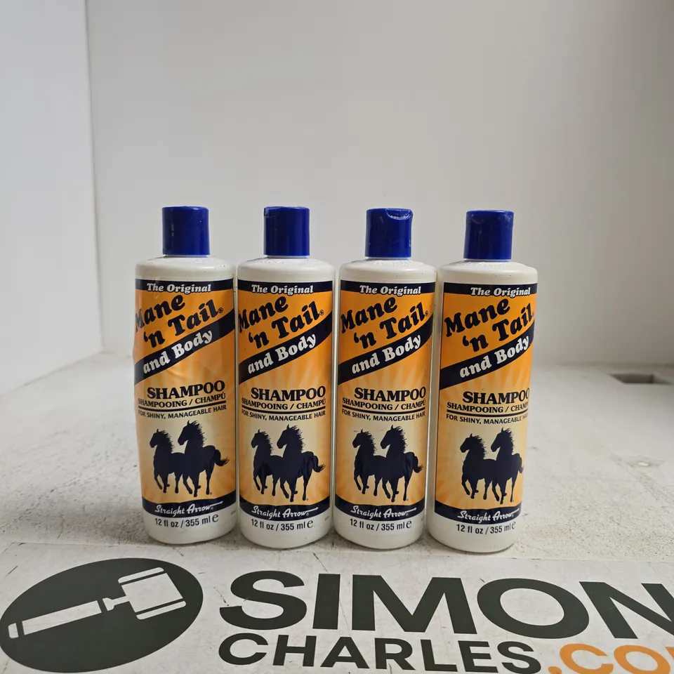 MANE 'N TAIL AND BODY SHAMPOO – HORSE SHAMPOO, 4 X 355ML BOTTLES