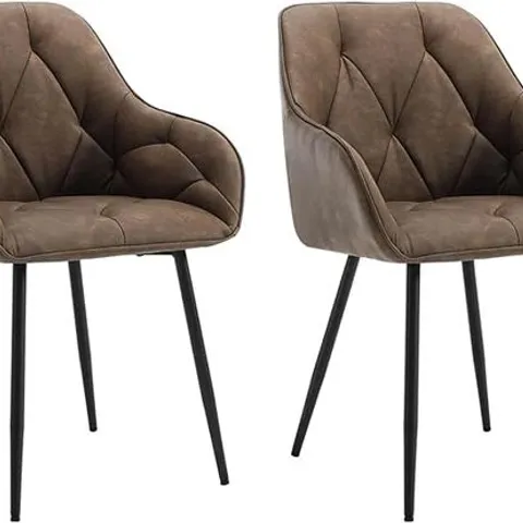 BOXED WOLTU EZS03dbr-2 SET OF 2 DINING CHAIRS WITH ARMRESTS AND BACKREST (1 BOX)