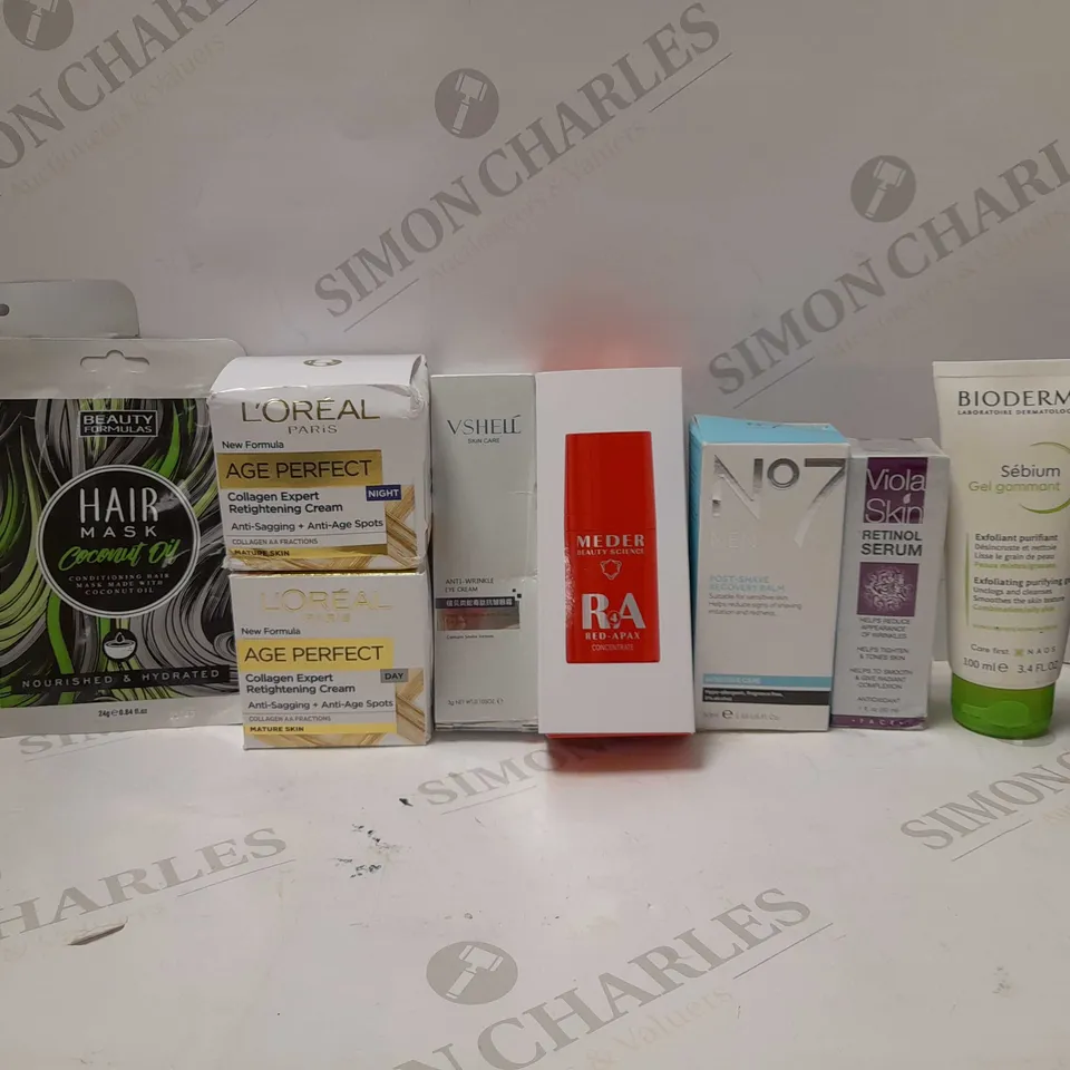 LOT OF APPROX 10 ASSORTED SKINCARE PRODUCTS TO INCLUDE L'OREAL RETIGHTENING CREAM, NO7 RECOVERY BALM, ORBYT VOLCANIC CLEANSER, ETC