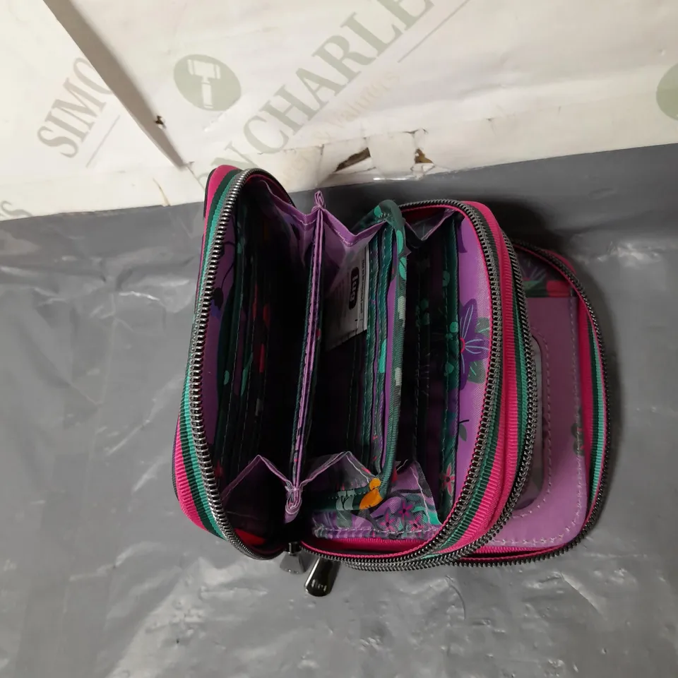 LUG LADIES QUILTED PURSE MULTI-COLOURED ZIP CLOSURE