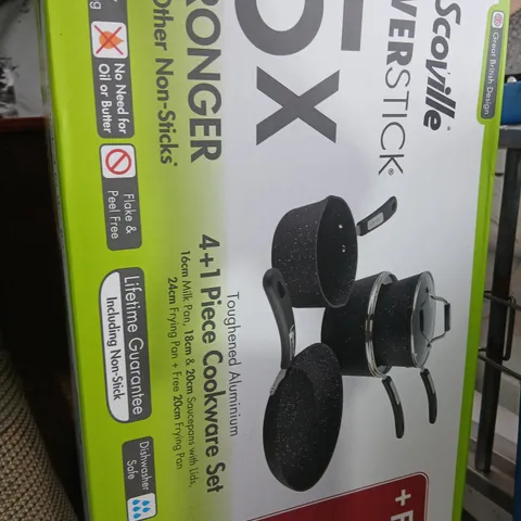 SCOVILLE 5X STONE NON-STICK 4+1 PIECE COOKWARE SET