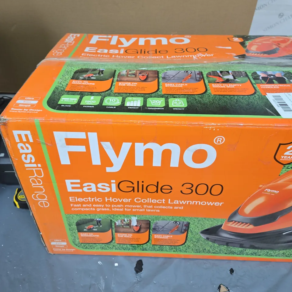 FLYMO EASIGLIDE 300 ELECTRIC HOVER LAWN MOWER – BOXED