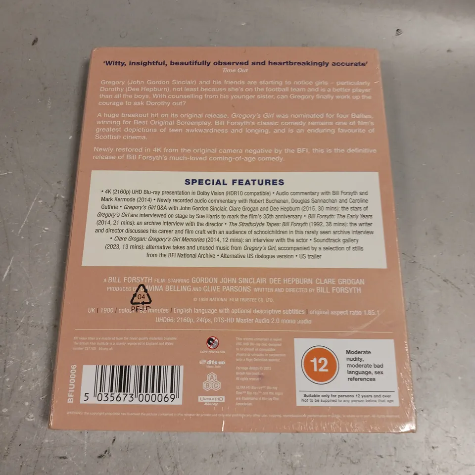 SEALED GREGORY'S GIRL 4K ULTRA HD BLU-RAY 