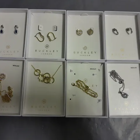 LOT OF 8 ASSORTED BOXED BUCKLEY LONDON JEWELLERY ITEMS