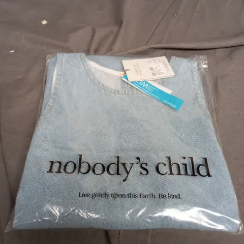 SEALED NOBODYS CHILD PALERMO RACER DENIM PINNIE PLAIN IN BLUE - UK 8 