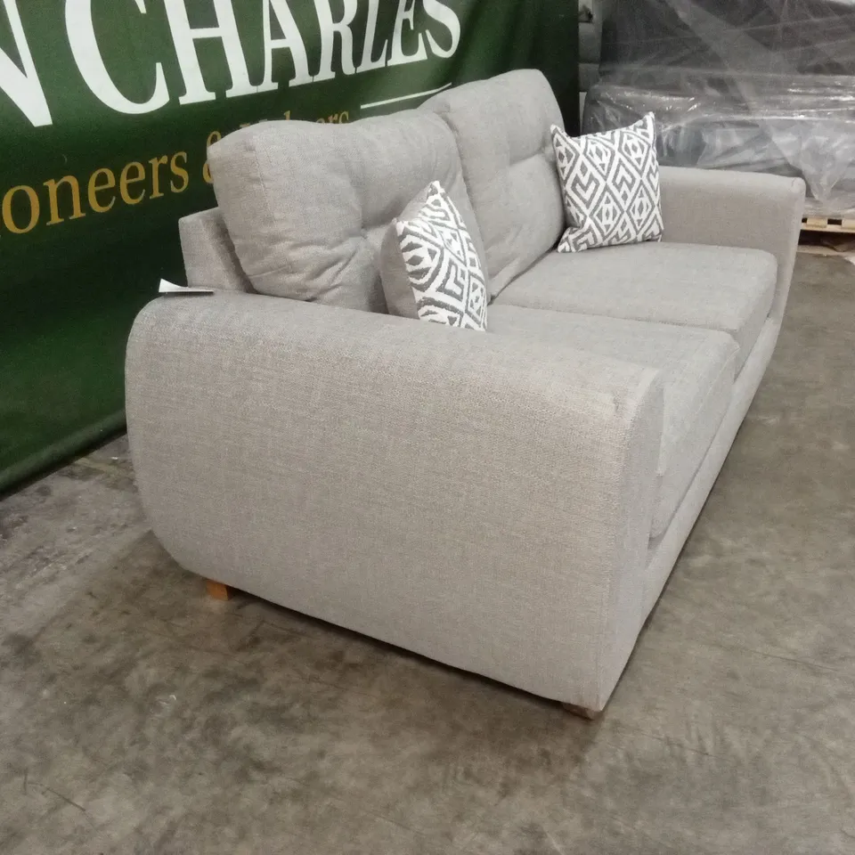 PRENT FABRIC 2 SEATER SOFA - SILVER RRP £749