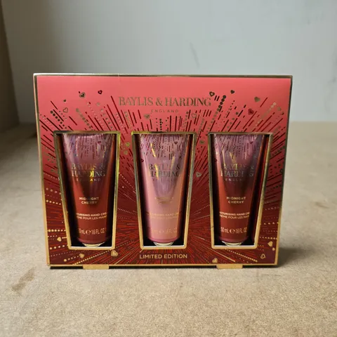 BAYLIS AND HARDING LIMITED EDITION MIDNIGHT CHERRY COLLECTION 3 X 50ML