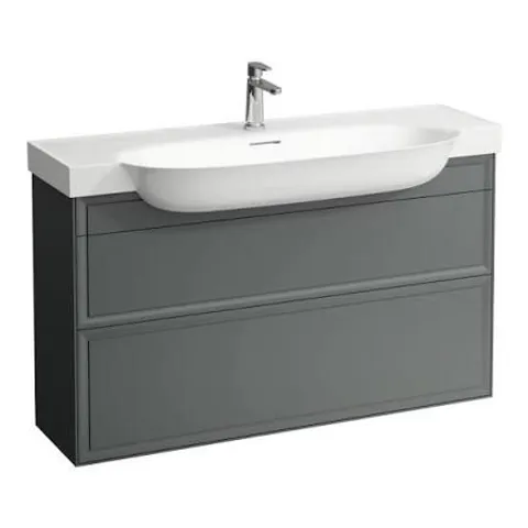 BOXED LAUFEN THE NEW CLASSIC VANITY UNIT WITH 2 DRAWERS - GREY TRAFFIC