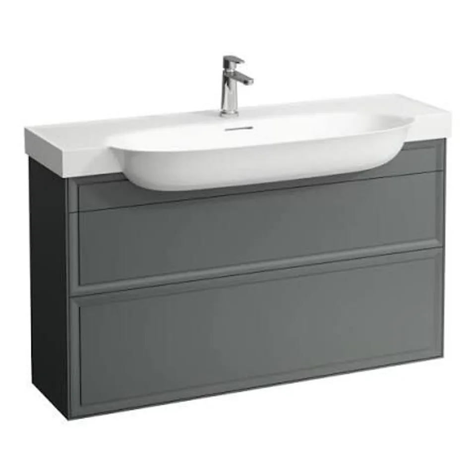 BOXED LAUFEN THE NEW CLASSIC VANITY UNIT WITH 2 DRAWERS - GREY TRAFFIC