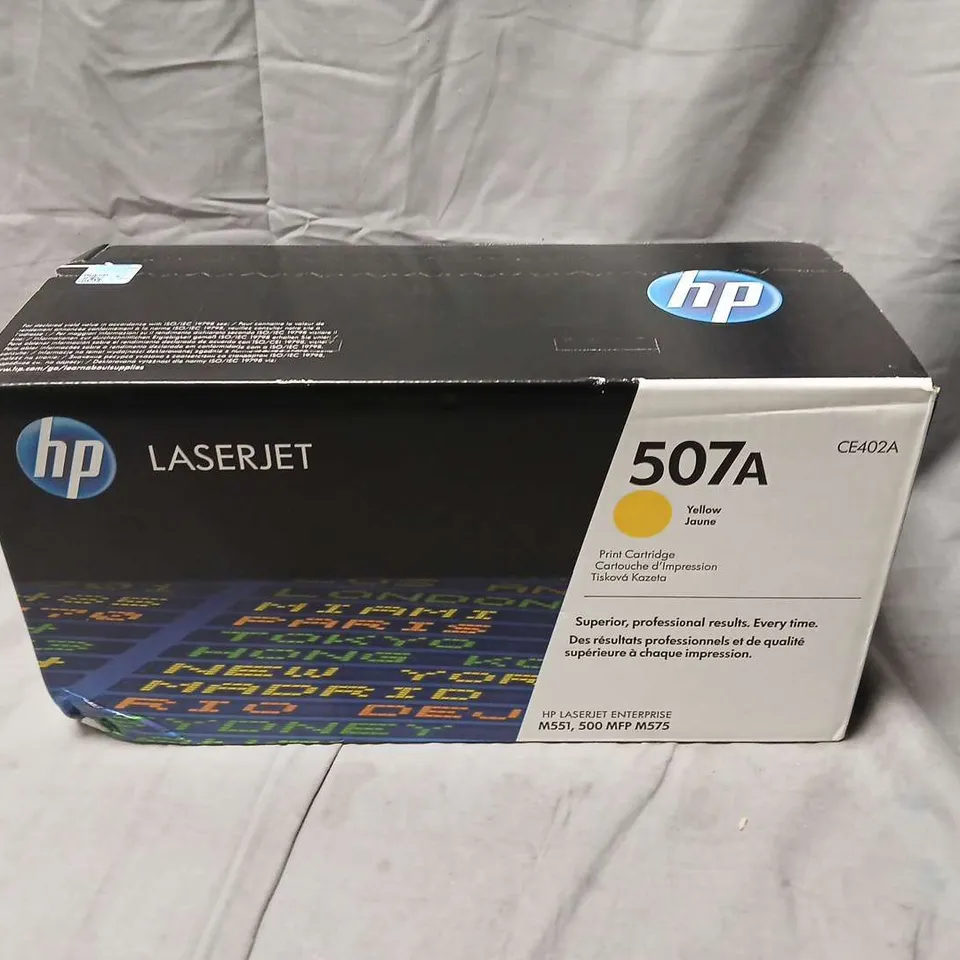BOXED AND SEALED HP LASERJET 507A YELLOW TONER CARTRIDGE (CE402A)