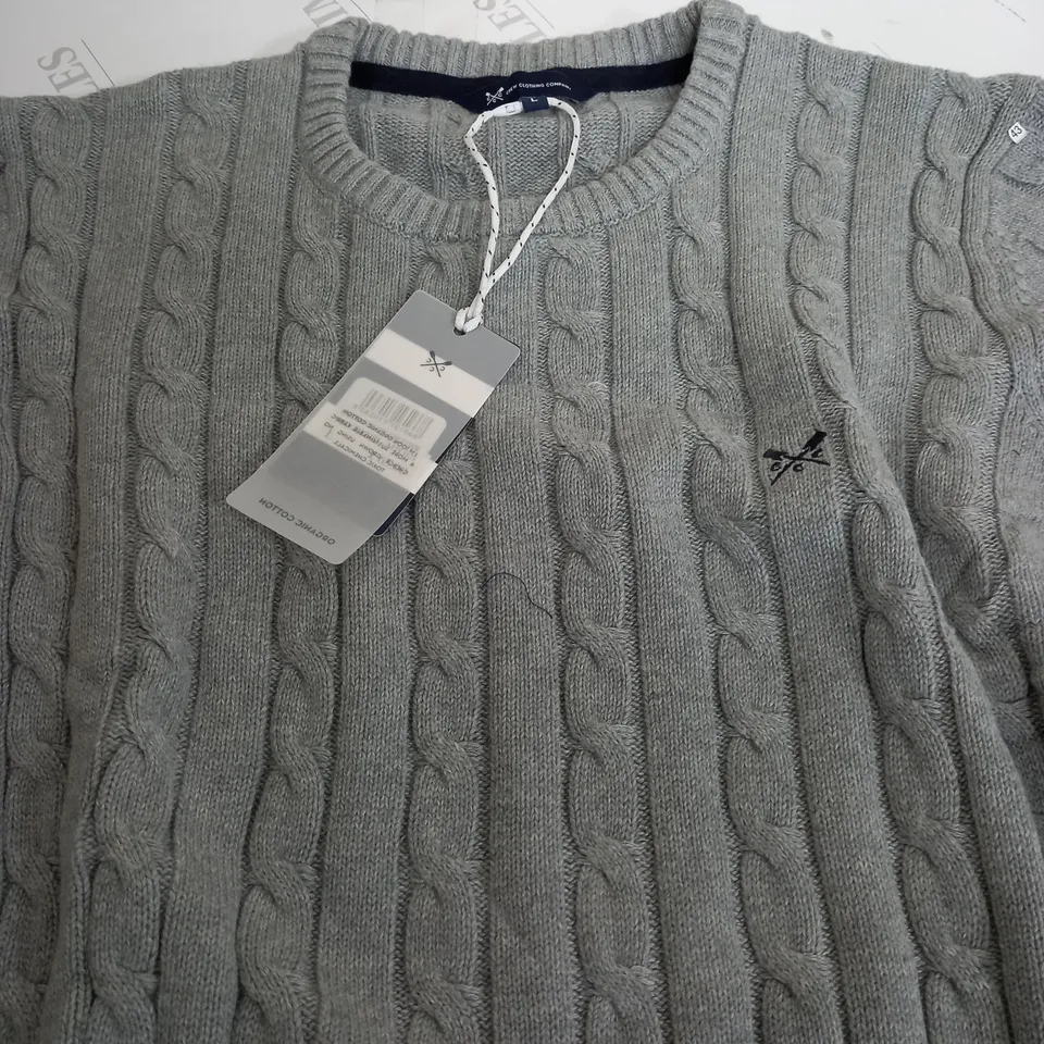 CREW CLOTHING OARSMAN ORGANIC CABLE CREW TOP - LARGE