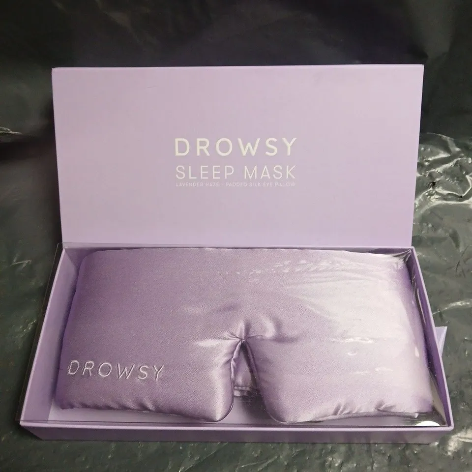 DROWSY SLEEP MASK – LAVENDER HAZE, PADDED SILK EYE PILLOW