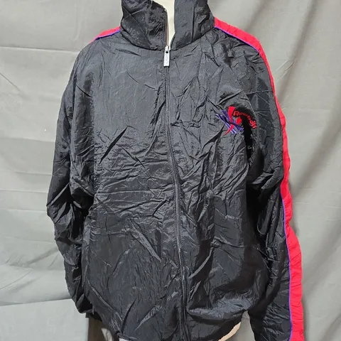 REEBOK WINDBREAKER JACKET IN BLACK MULTI SIZE XL