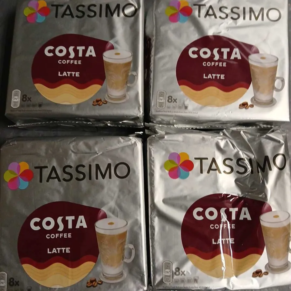 LOT OF 7 PACKS OF TASSIMO COSTA COFFEE LATTE 8-PACKS