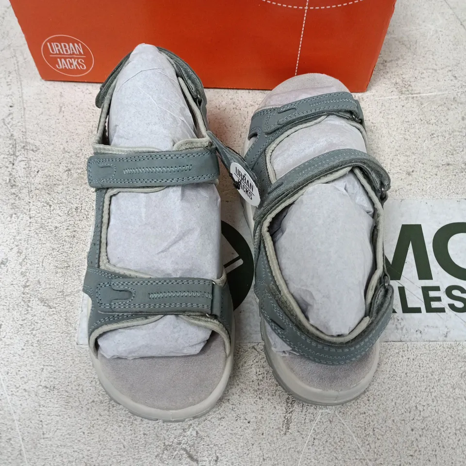 BOXED PAIR OF URBAN JACKS MANDY SANDALS IN LIGHT BLUE - EU 39