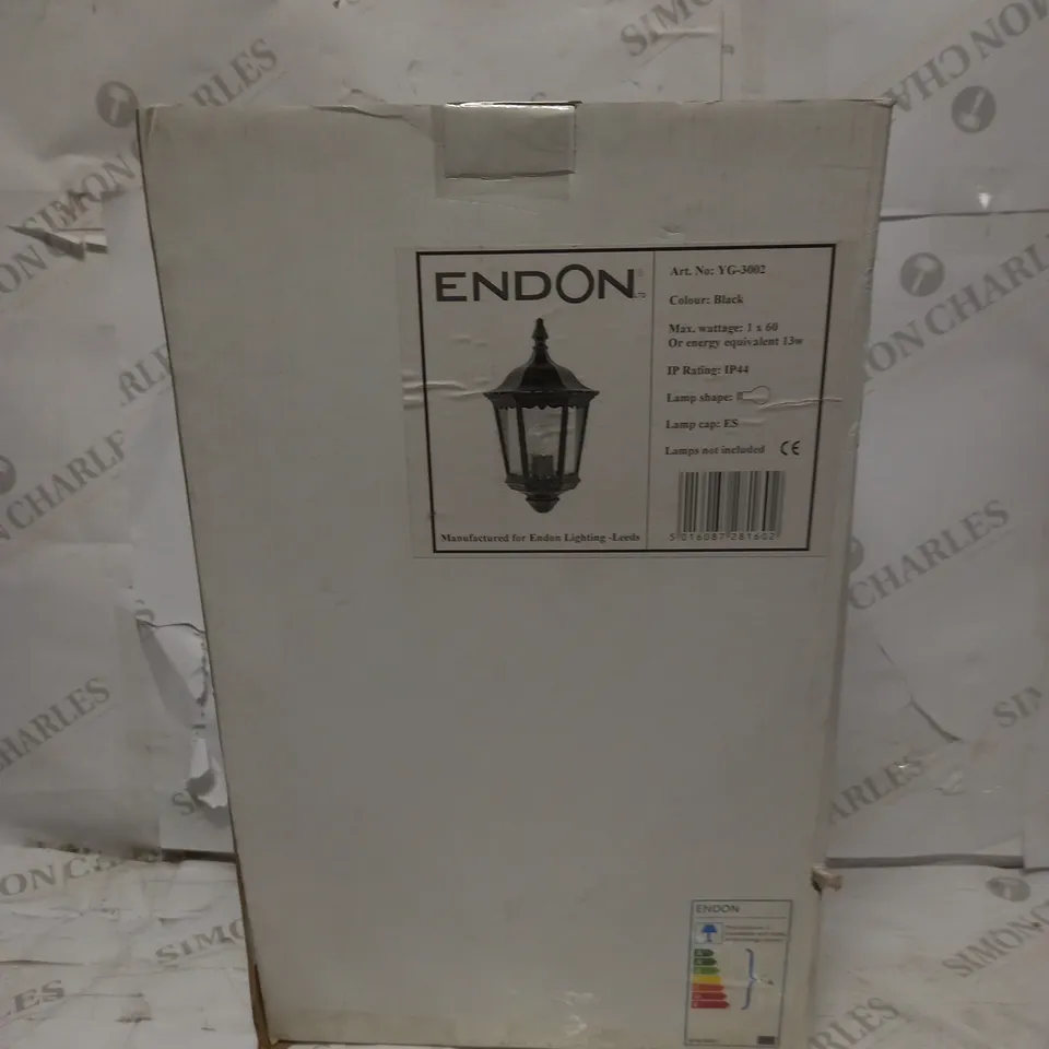 ENDON VICTORIAN INSPIRED WALL HANGING LIGHT FITTING IN BLACK, E27 MAX WATT 60W ESE 13W - COLLECTION ONLY