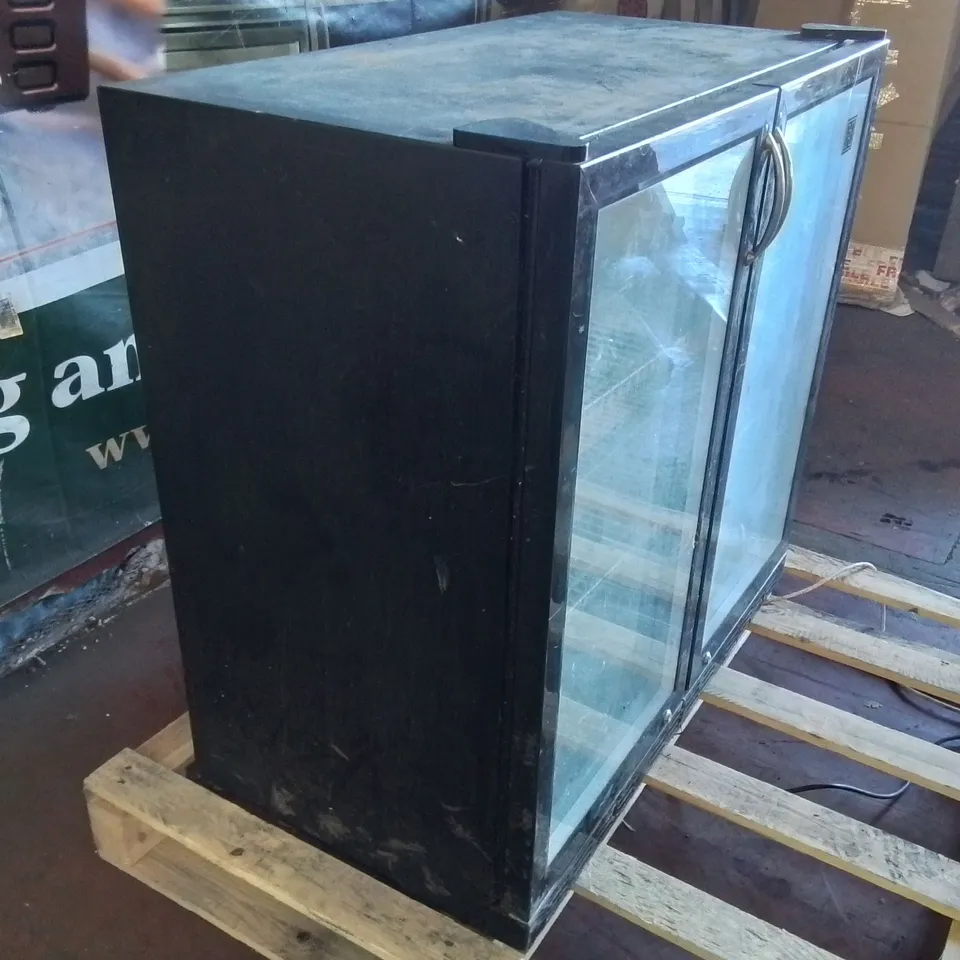 HALCYON HB900B TWIN GLASS DOOR DISPLAYS COMMERCIAL DRINK FRIDGE 