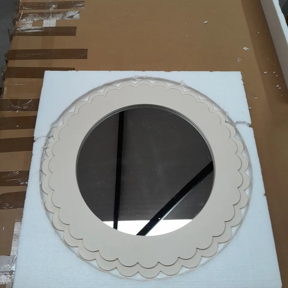 BUNDLEBERRY BY AMANDA HOLDEN SCALLOPED EDGE WALL MIRROR - CREAM