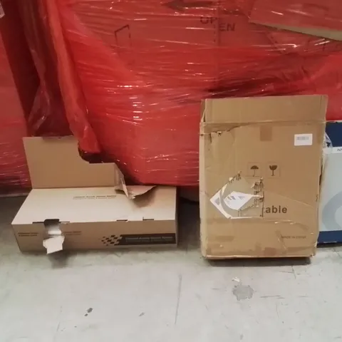 PALLET OF ASSORTED HOUSEHOLD GOODS AND PRODUCTS TO INCLUDE;TOILET SEAT,SIDE TABLE,CLASSIC ARCADE STATION