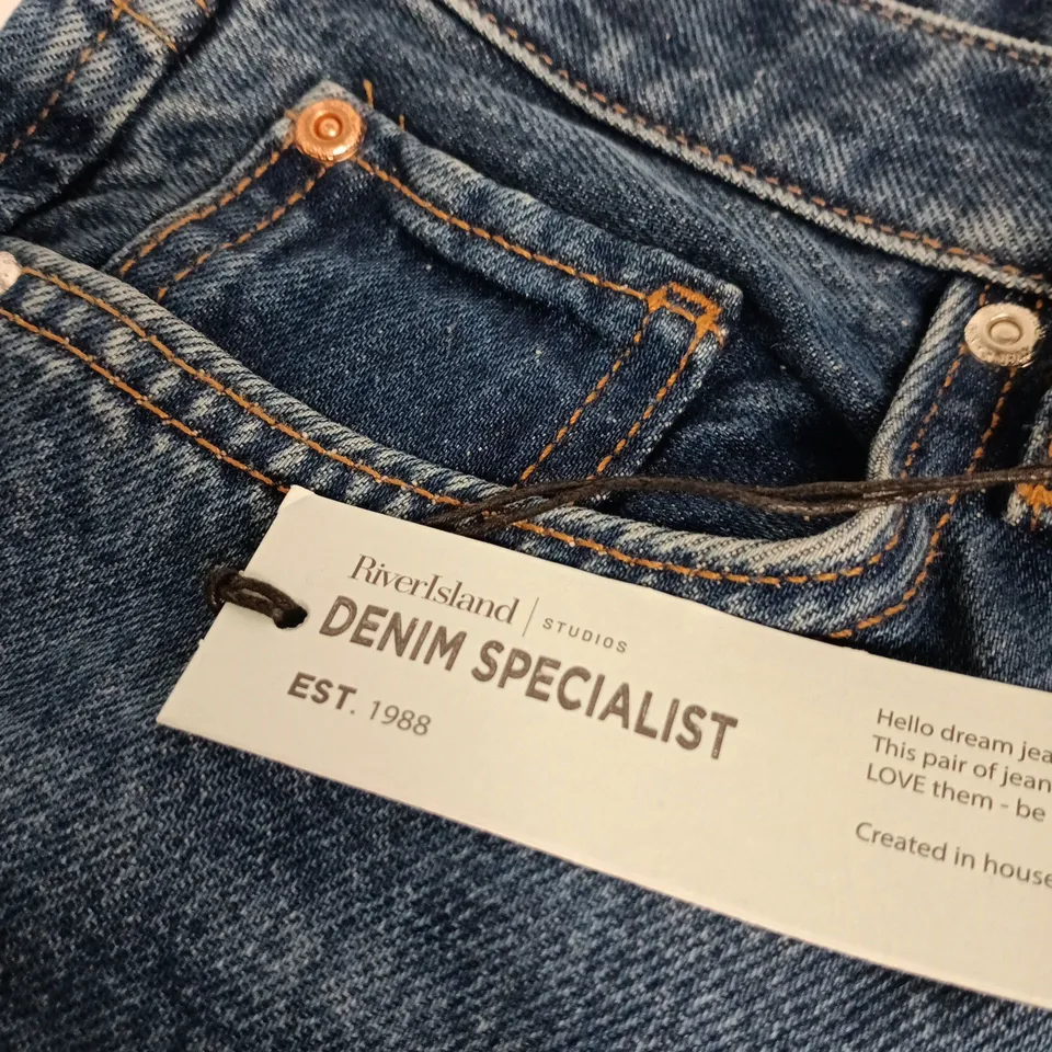 RIVER ISLAND DENIM JEANS 90S STRAIGHT UK 12L