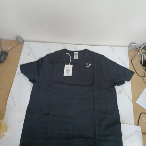 GYMSHARK HEATHER SEAMLESS T-SHIRT LARGE - BLACK