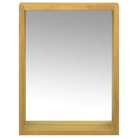 BOXED HUTSLAR FRAMED WALL MOUNTED ACCENT MIRROR IN BROWN
