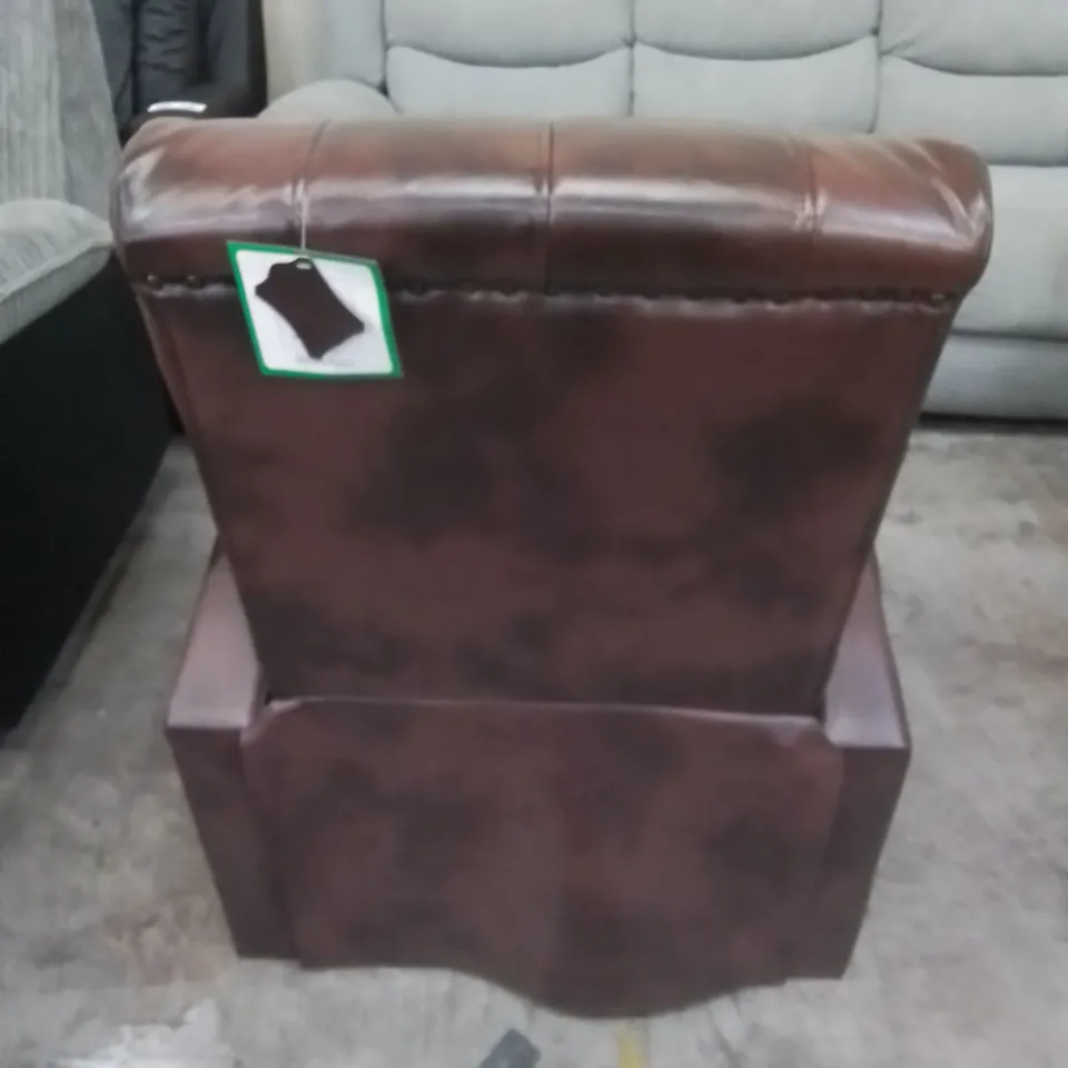 DESIGNER LEATHER RECLINING EASY CHAIR