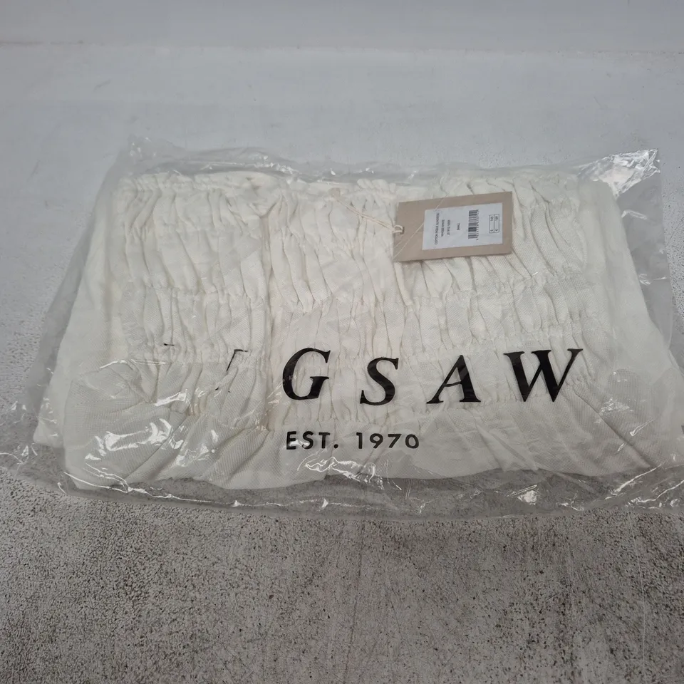 JIGSAW COTTON PIQUE SUNDRESS – WHITE, SIZE SMALL
