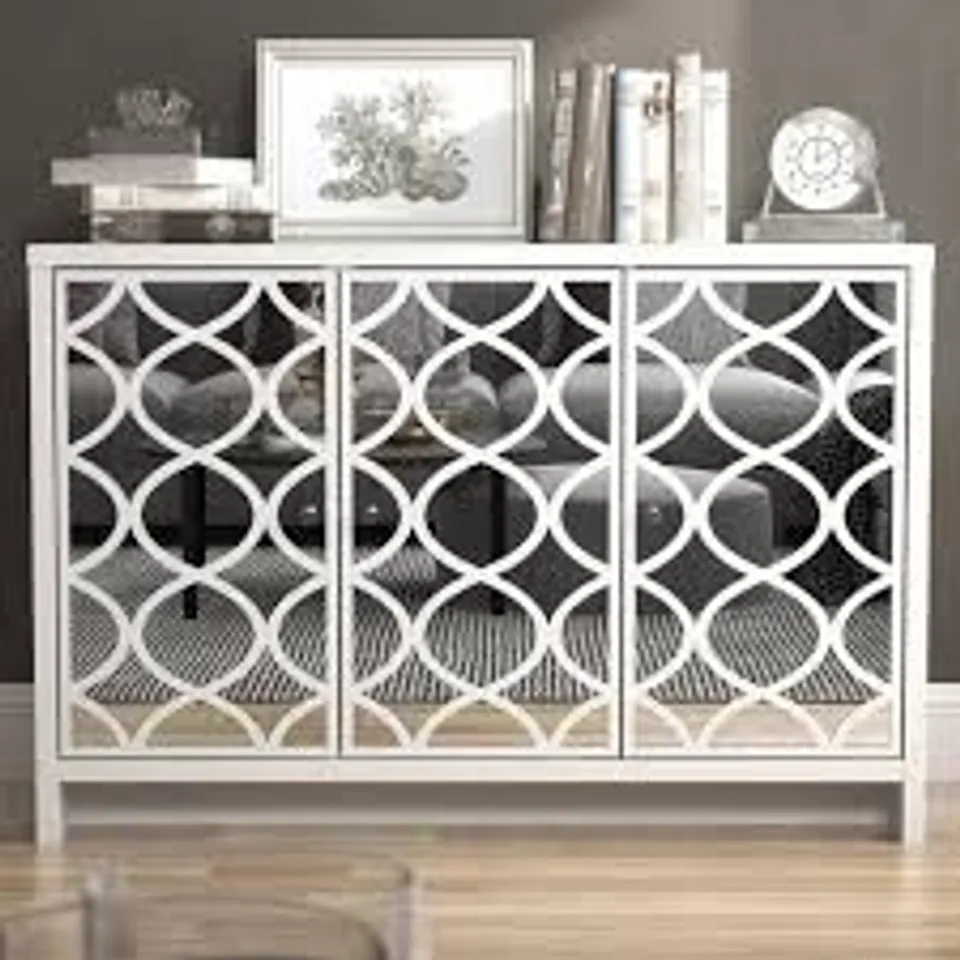 BOXED IRISVIBE WIDE 3 DOOR SIDEBOARD - COOL GREY (1 BOX)