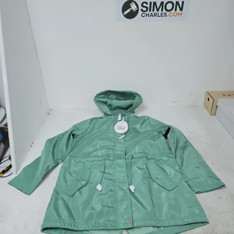 MUDFLOWER GREEN HOODED RAIN JACKET – UK 10/12