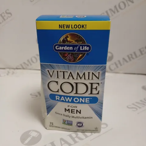BOXED GARDEN OF LIFE VITAMIN CODE RAW ONE FOR MEN - 75 CAPSULES